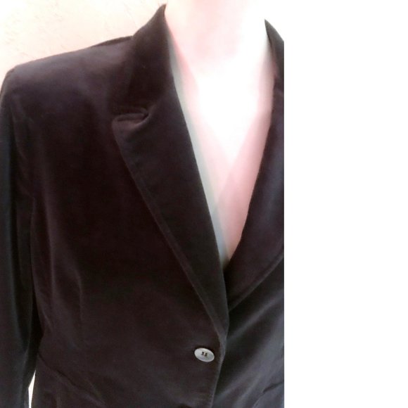 AK Anne Klein Gray Stretch Velvet Blazer Size 16 - Picture 4 of 7